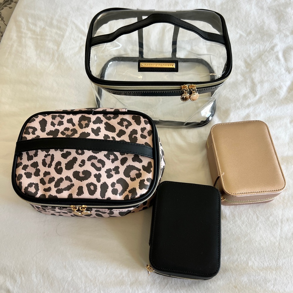NWT Poppy & Peonies Getaway Cosmetic Set in Leopard